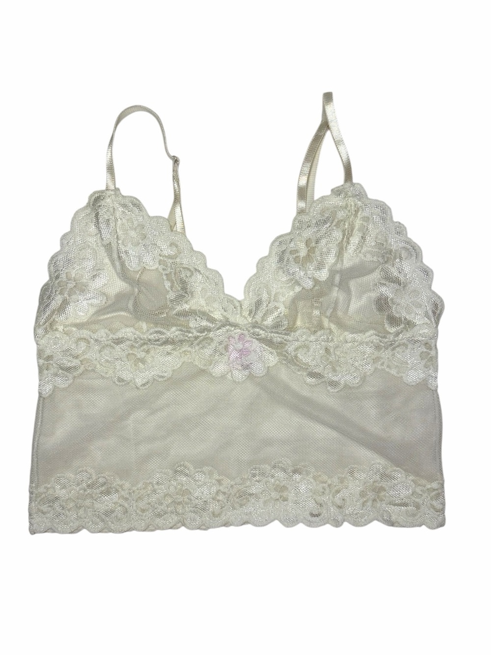 🤍 Vintage Y2K Lace Floral Bralette Crop Top 🤍